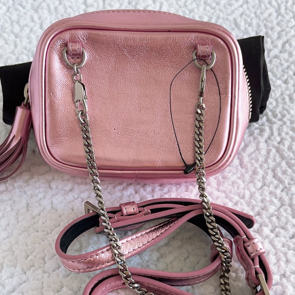 SAINT LAURENTYSL Metallic Calfskin Matelasse Monogram Baby Lou Camera Bag - Picture 2 of 16